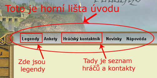 Horní lišta